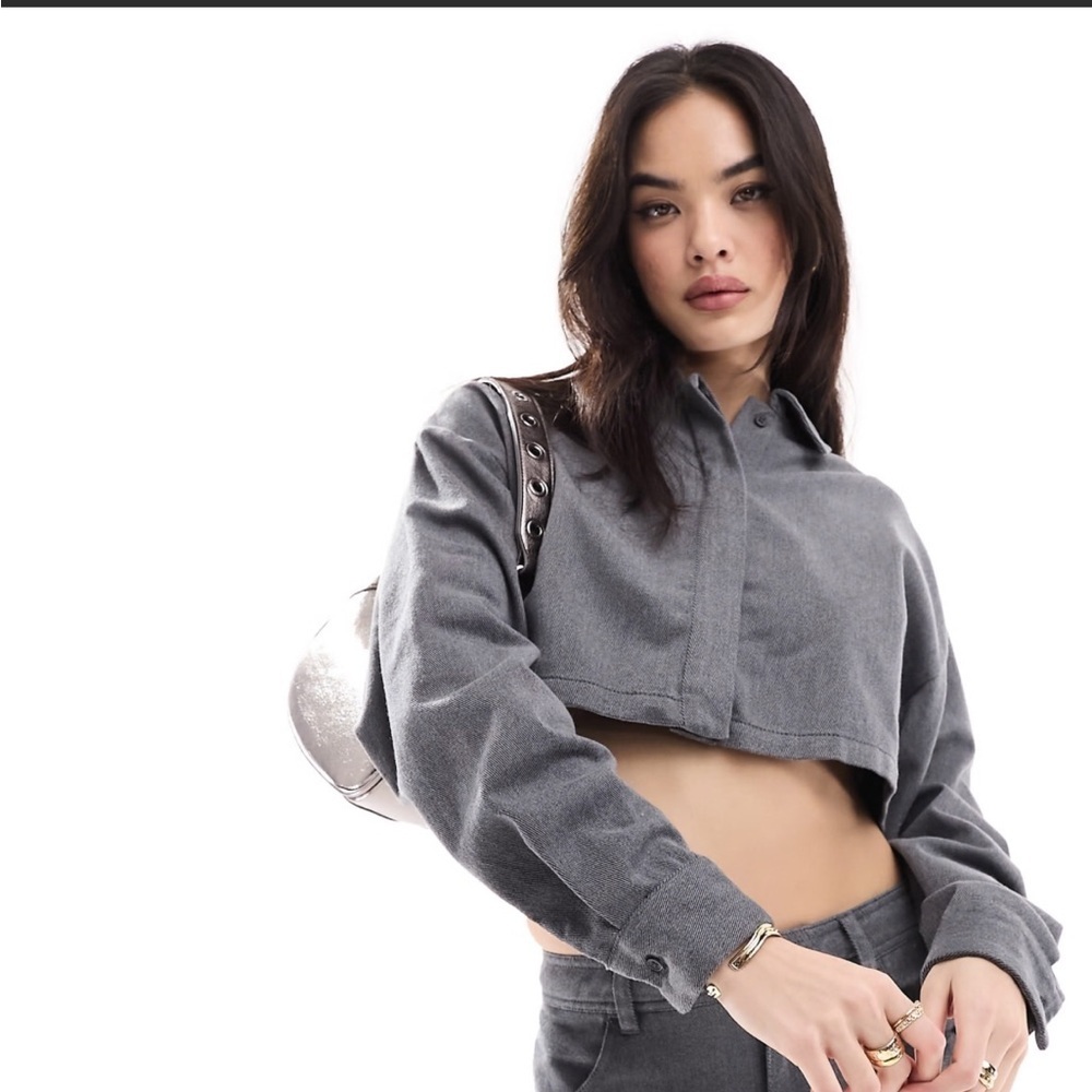 Gray Cropped blouse